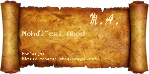 Mohácsi Abod névjegykártya